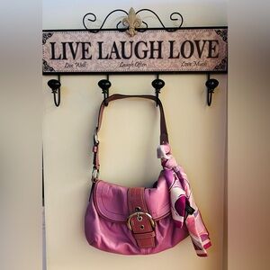 COACH pink handbag/scarf